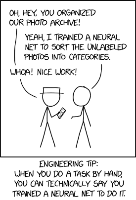 It also works for anything you teach someone else to do. "Oh yeah, I trained a pair of neural nets, Emily and Kevin, to respond to support tickets."