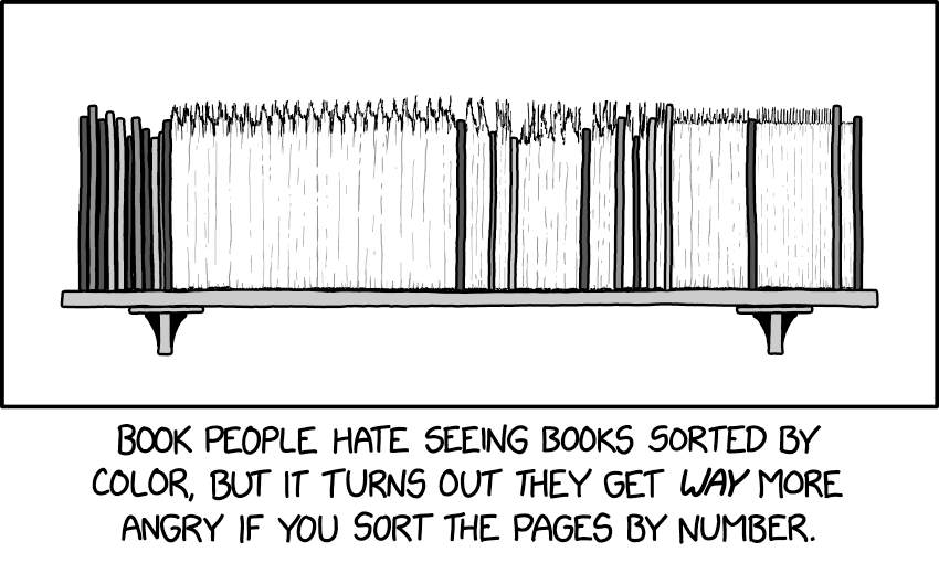 Explain X 2791: Bookshelf Sorting - explain xkcd