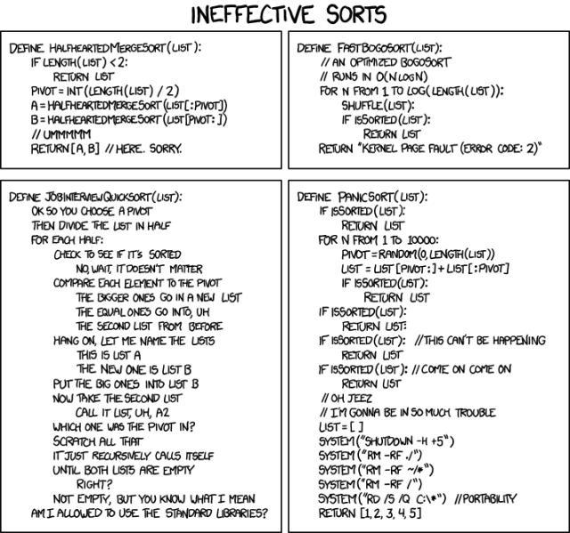 1185: Ineffective Sorts - explain xkcd