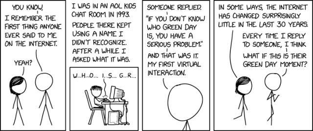 2667: First Internet Interaction - explain xkcd