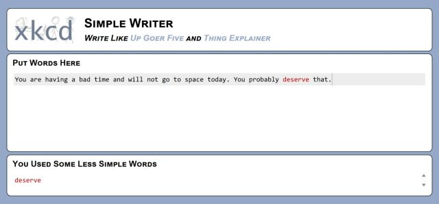 Simple Writer - explain xkcd