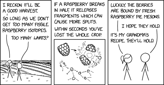 Grandma's shelf-stable blackberry pie meson recipe was a huge seller until her farm was shut down by a joint FDA/NRC investigation.