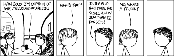 For some reason, my childhood suspension of disbelief had no problem with the fact that this ancient galaxy is full of humans, but was derailed by language. There's no Asia OR Europe there, so where'd they get all the Indo-European roots?