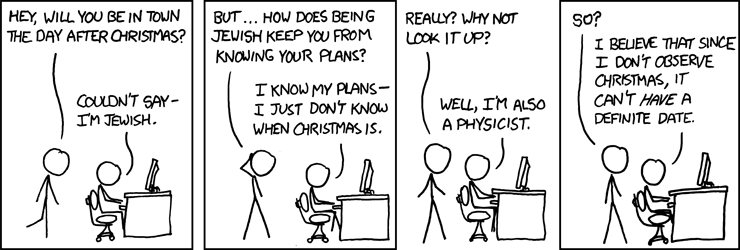 Physicists who want to protect traditional Christmas realize that the only way to keep from changing Christmas is not to observe it.