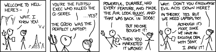 The xkcd.com sysadmin has a Q2010, and I can attest that it can handle a fall down several flights of concrete steps. Relatedly, he's upset with me - I hope he doesn't take revenge by messing with my site's contenDISREGARD THAT I SUCK COCKS