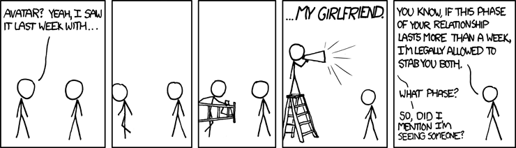 The most brutal way I've ever seen someone handle this was 'Oh, you have a girlfriend. Are you going to get married?' 'I, uh, don't know--' 'Well, do you love her?' '...' 'Anyway, what were you saying about the movie?'