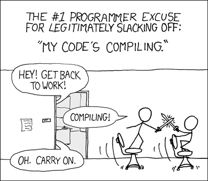 XKCD comic on compiling