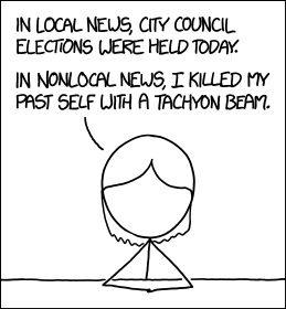 Will there ever be a physics term greater than 'tachyonic antitelephone?' According to this message from the future, the answer is 'no.'