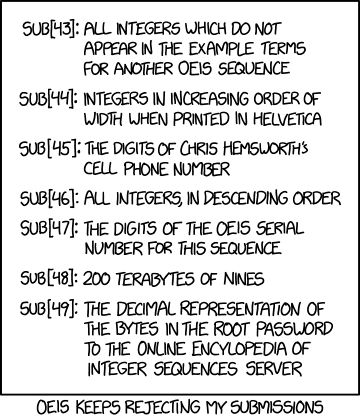 2016: OEIS Submissions - explain xkcd