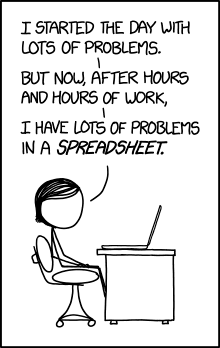 I started off with countless problems. But now I know, thanks to COUNT(), that I have "#REF! ERROR: Circular dependency detected" problems.