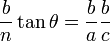 \frac{b}{n}\tan\theta=\frac{b}{a}\frac{b}{c}