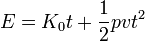 E = K_0t + \frac{1}{2}pvt^2