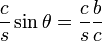 \frac{c}{s}\sin\theta=\frac{c}{s}\frac{b}{c}