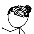 Hair Bun Girl with curly hair but no ponytail.png